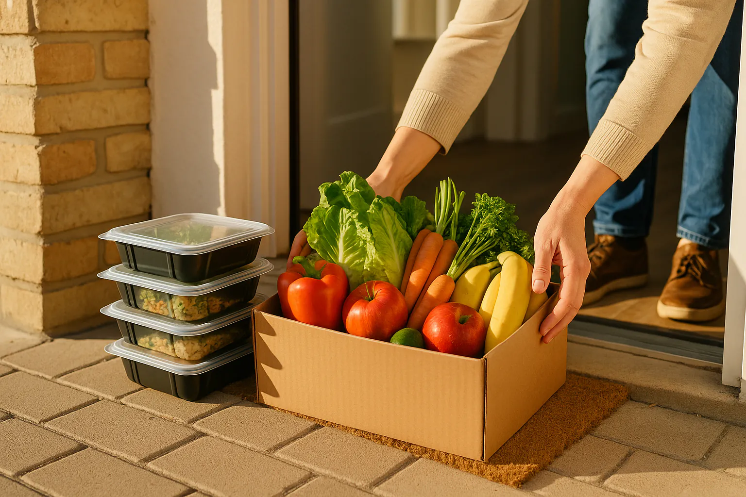 Fresh food being delivered to a home